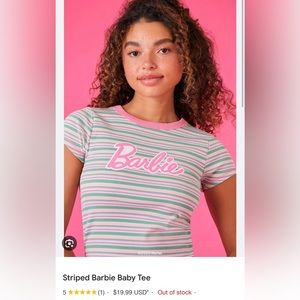 LAST CHANCE! Striped Barbie Top 🩷 Small 🩷 New Barbie Collection Forever 21